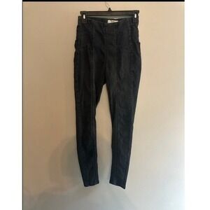 Free People High Rise Black Denim Pants Stretchy Comfortable Casual‎